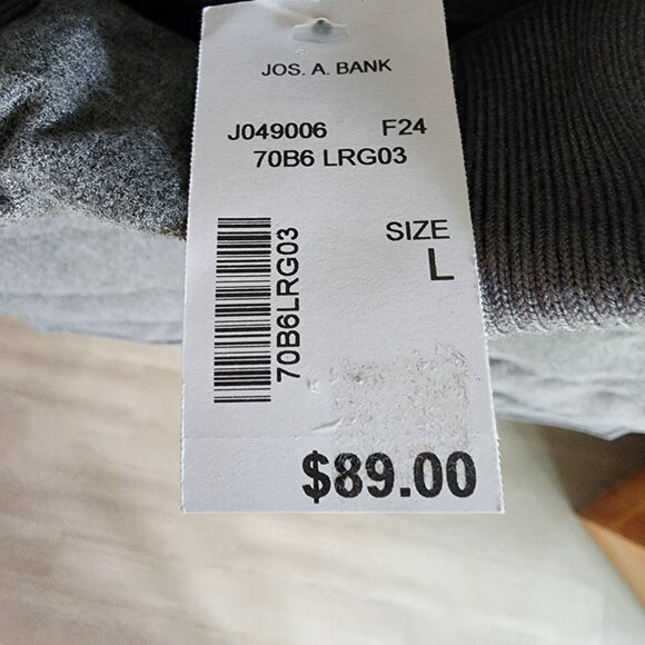 Large Gray Vest Coat Mens Jos A Bank New Tailored Fit Size L Nwt Zip Up Jacket - Picture 5 of 17